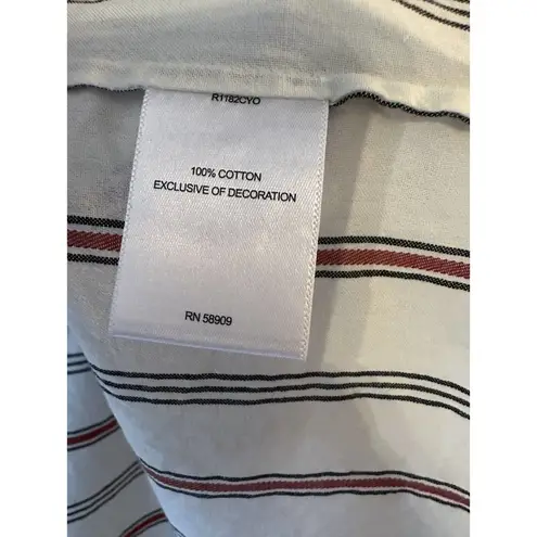 A loves A Embroidered Peasant Blouse Button Back Red/White/Blue Women Small Boho