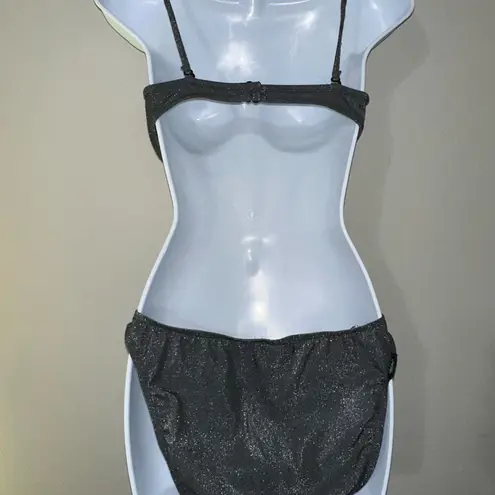 Mossimo Vintage Push Up Underwire Bikini Set Silver EUC Made In USA Size Large - Image 3