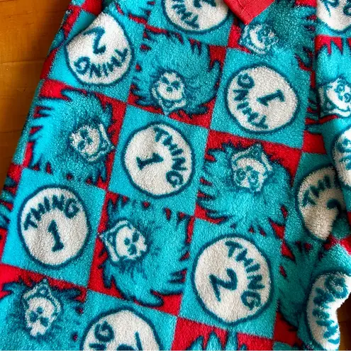Dr. Seuss “Thing 1” Fleece Lounge, Sleep Pant, Turquoise Blue, Red, Size L
