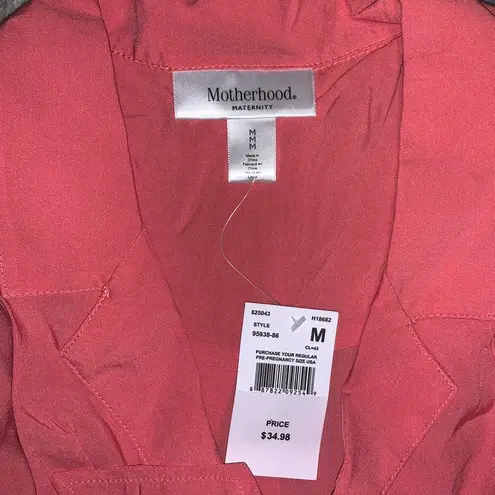 Motherhood Maternity Knot-Front Sleeveless Button-Down Top