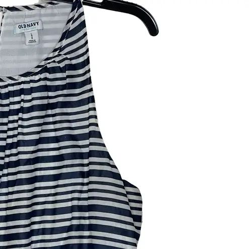 Old Navy  Womens Dress Size Large Blue White Striped Yellow‎ Bottom Cotton Lined