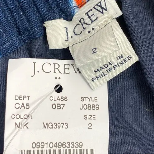J. Crew Factory Sidewalk Ikat Print Linen Miniskirt Blue Size 2