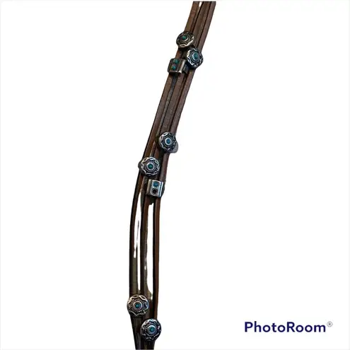 Triple Strand Leather Western Belt