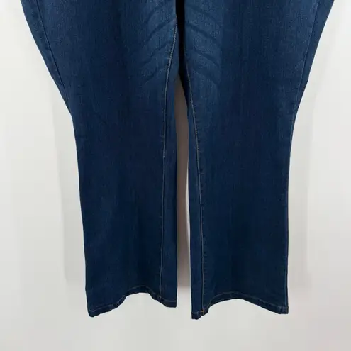 ELLOS Bootcut Jeans Size 24 NEW Plus Curvy Dark Wash Denim Cotton Stretch NWOT Blue