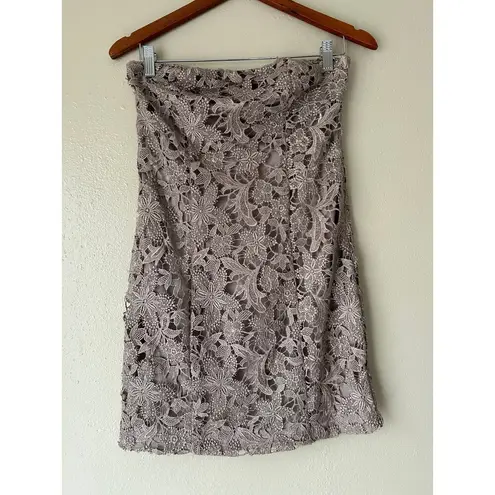 C. Luce Beige Lace Tube Dress Size Medium
