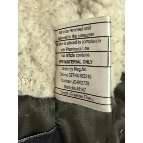 Guess Olive Sherpa Lined Hooded Parka Jacket Gold Zip Detail Size XL Green