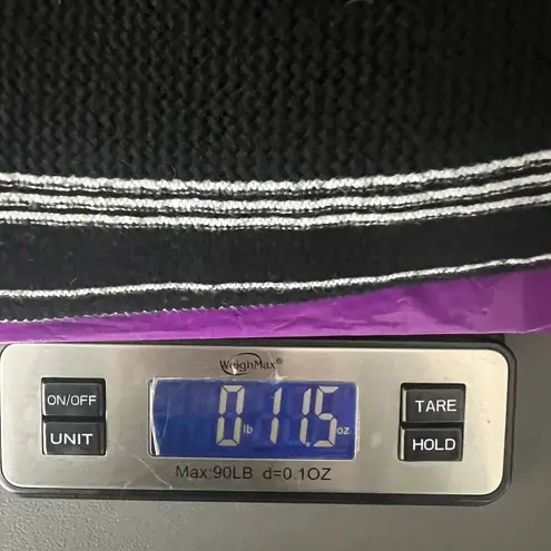 Avenue Striped Neutral Womens Short Sleeve Sweater Size 26/28 Stretch Gray Black