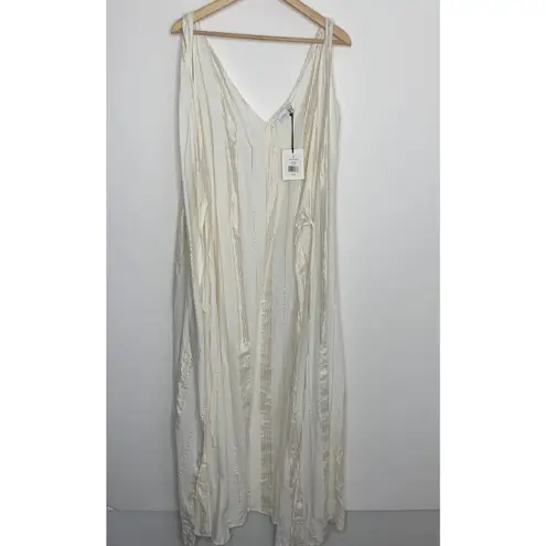 ONIA Grace Sleeveless Striped Cotton Wrap Maxi Dress Medium