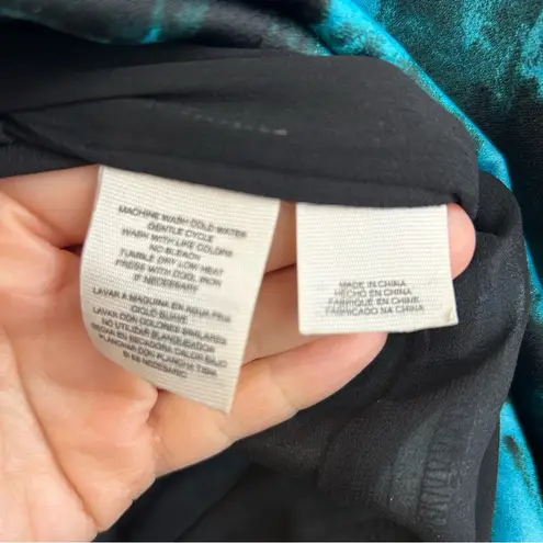 Rachel Roy Teal Blue Printed Robe Wrap Sleeveless Sheath Dress Size 8