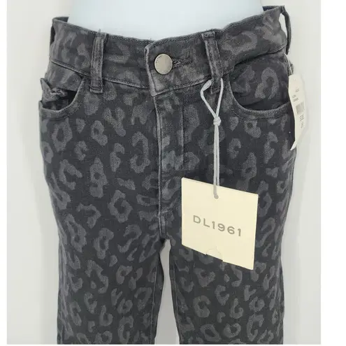 DL1961 Farrow Ankle Jeans Black Leopard Print Women's Sz 26