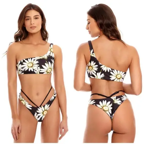 Agua Bendita ππ Roma Moss Bikini Top + Egle Moss Bikini Bottoms ~ Floral M NWT