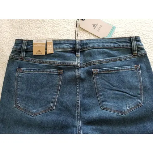 prAna Women's Sienna Hiking Jeans True Blue Stretch Denim Size 12 Reg