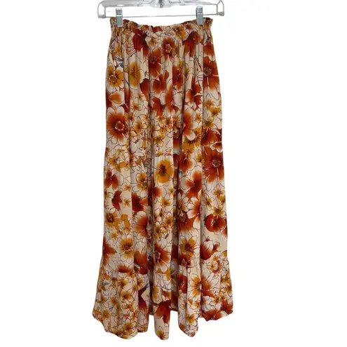 Band of the Free Viscose Floral Maxi Skirt in Warm Floral