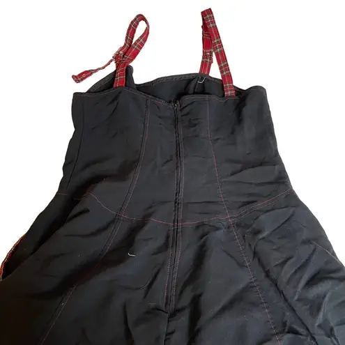 Lip service Black Red Lace Up Black Maxi Dress Plaid Punk Alt Goth 12 - Image 6