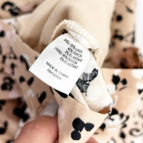 Camila Coelho Wren Linen Blend Leopard Print Pants Sz XL