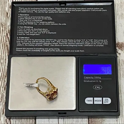 Amethyst 18K G.E. Cocktail Cluster Ring Size 6