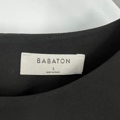 Babaton Aritzia Ruffle Short Cap Sleeves Burt Mini Shift Dress Black Size Large