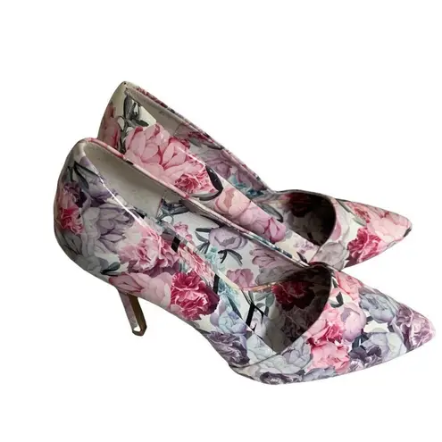 Elle Floral Print Stiletto Pointed Toe Heels Pumps Women's Size 9