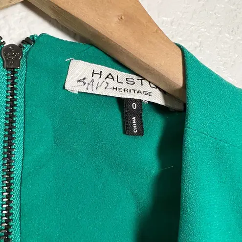 Halston Heritage  Green Cutout Wide Leg Jumpsuit Size 0