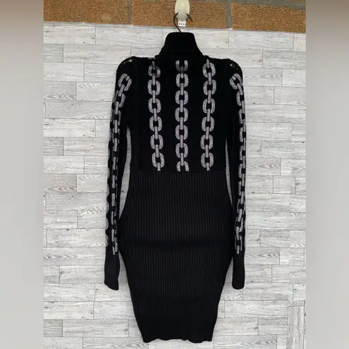 PHILIPP PLEIN KNIT DAY DRESS CRYSTAL MEDIUM Black