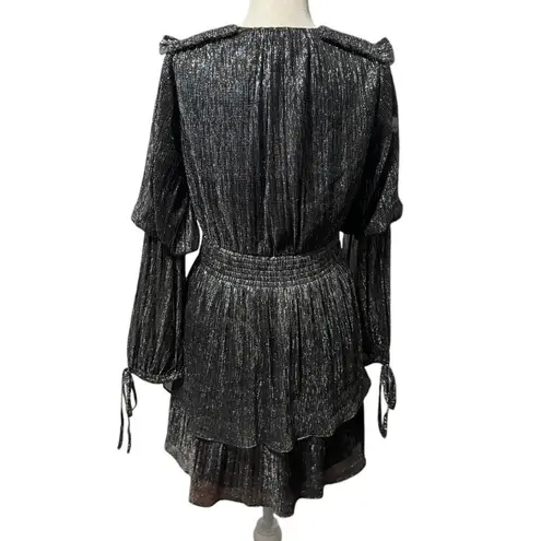 MISA Los Angeles Lisi Smocked Metallic Mini Dress – Size S-New Years Eve Dress