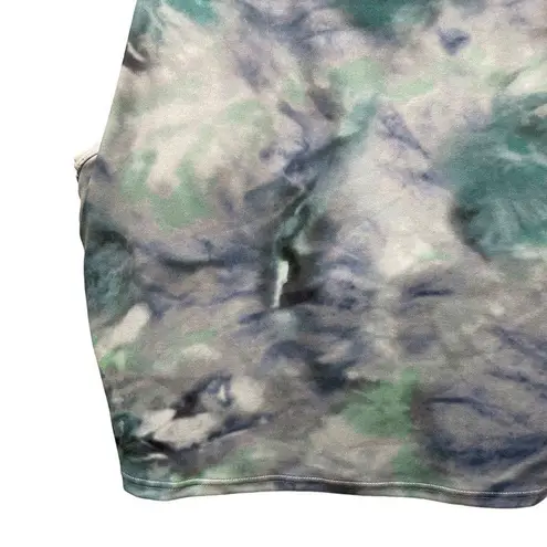 Athleta  Conscious Crop Printed Top A-C Cup Solarize Chrome Blue Size Small - Image 8