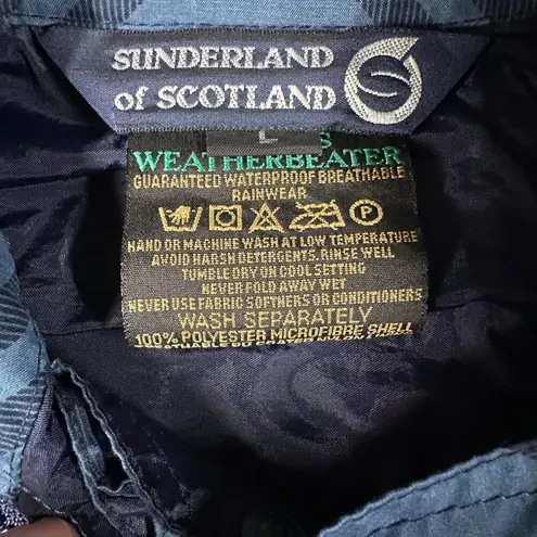 Sunderland of Scotland Cygnet Ladies L Blue Plaid Pullover Weatherbeater 1/4 Zip Size L