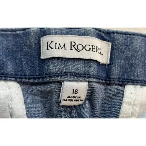 kim rogers Women's Blue Denim Bermuda Shorts Size 16