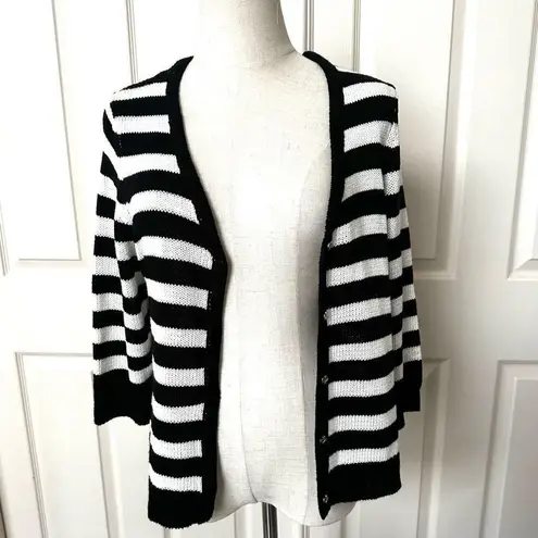 Ny Collection black and white striped cardigans