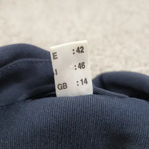 FIRST Dress Coat Womens 16 Navy Double Breasted Vented Trench Career Evening Blue Size 14