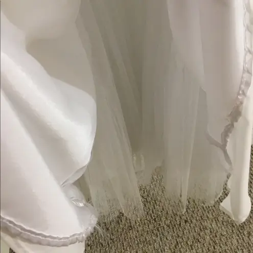 White Karishma Runched Wedding Formal Dress Prom Wedding Sparkly Sequins S Silver