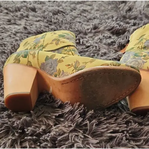 Rag and Bone  Newbury bootie yellow blue floral sz 8/38