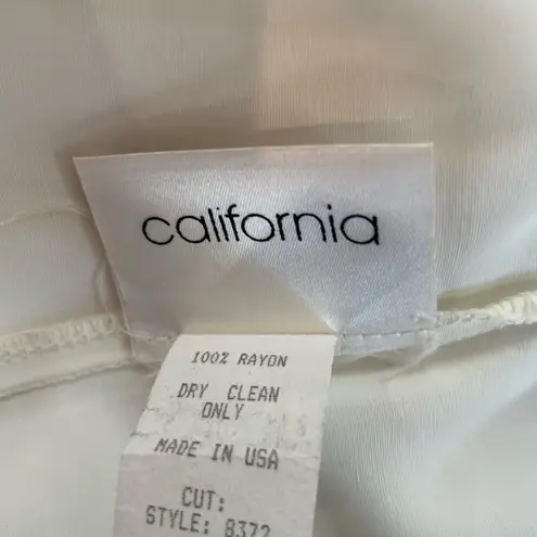 Vintage Zoe California Boho Hippie Dress White Fringe Made in USA Size Large