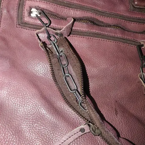 Diesel Vintage Leather Handbag Tote Purse Heavy Hardware Burgundy Leather India