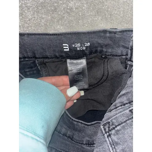 mott bow mom jeans gray Black wash 26x28 Size 26