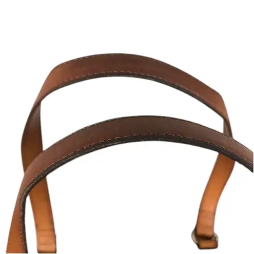 Fossil  Cream/Tan Leather Shoulder Handbag Double Top Handle Retro 90's Style Y2K