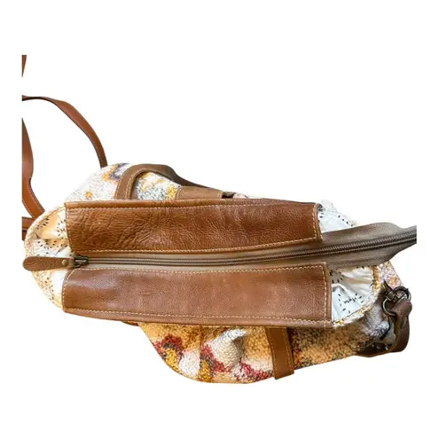 Myra Bag Tapestry Tote Crossbody Convertible Boho Southwest Carpet Shoulder Bag Brown