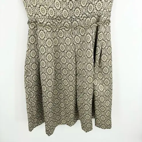 Talbots  Metallic Brocade Sleeveless Dress Size‎ 10 Rhinestone Belt Pleated