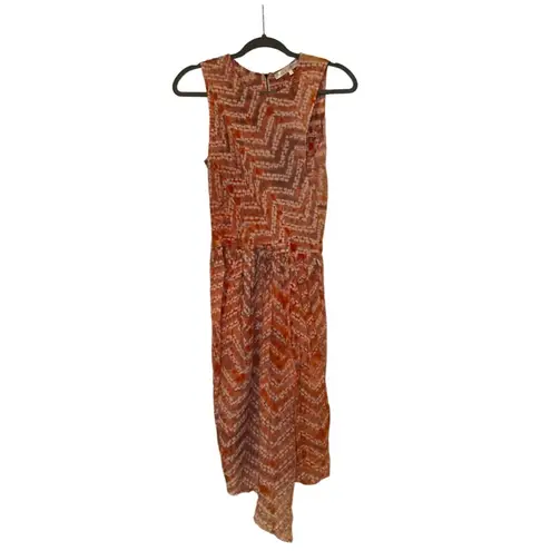 Ulla Johnson Orange Tie-Dye Knee Length Wrap Dress Size 6