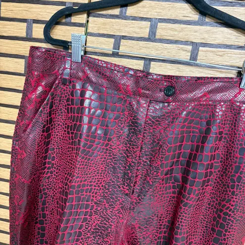 Selene Sport Red And Black Snakeskin Print Jacket And Pants Size 12