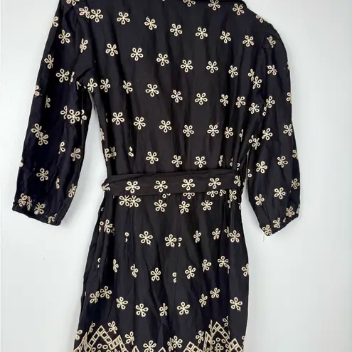 Venus  Black and Cream Floral Long Romper Dress