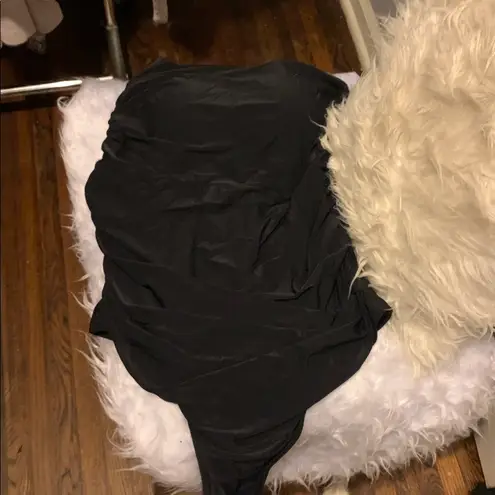 Elegant Black Ruched Dress Size XL