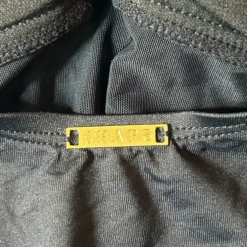 CHAPS  Swimsuit Womens‎ 10 Black One Piece Slimming Fit Waist Minimize NEW