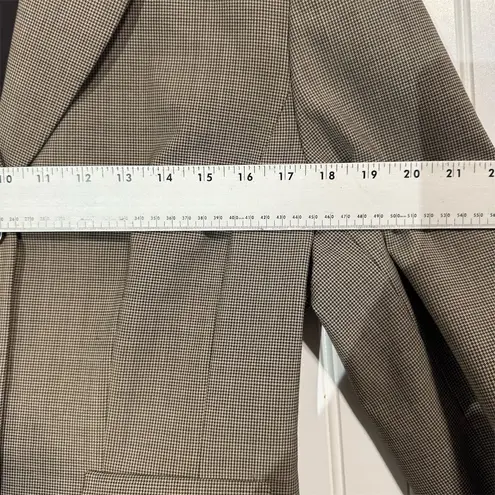 Alex Marie Wool Blend Blazer Jacket Houndstooth Plaid Shoulder Pads Size 10