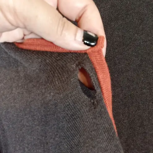 Bryn Walker Brown and Red Cardigan Sweater with Classic Knit Design Open Size S