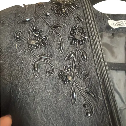 WOUNDED: Vintage 70s/80s Beaded Black Wool Jacket Size 12