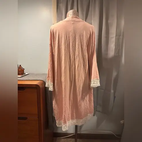 Angel Maternity Women’s Size XL/2XL Robe Pink Crochet NWT