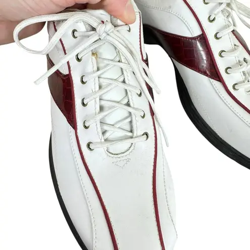 Callaway Calloway White Maroon Leather Upper Lace Up Rubber Sole Women's Golf Shoes Sz 9