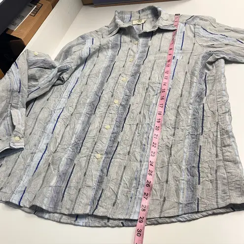 Koch Imperfect women’s long sleeve button down shirt textured cotton blend large