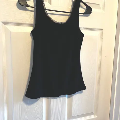 Black Velvet Tank Ruffle Trim Gothic XS Vamp Party